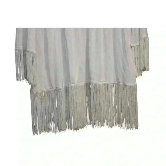 NWT Boston Proper Blouse Size XL Beaded Fringe Stretch Boho Artsy Hippie $98 - Picture 12 of 13